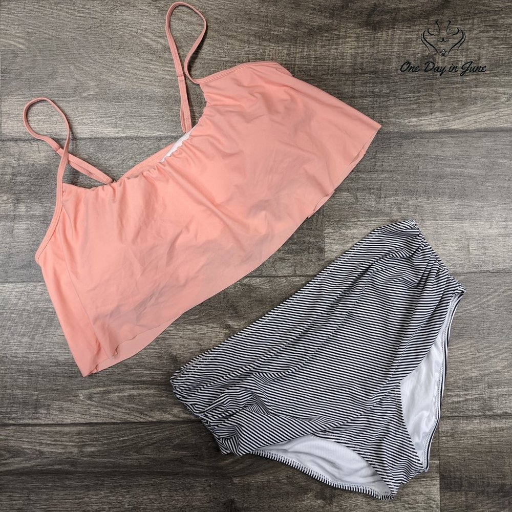 Halter Neck Flounce Ruched High Waist Bikini - Picture 3 of 3